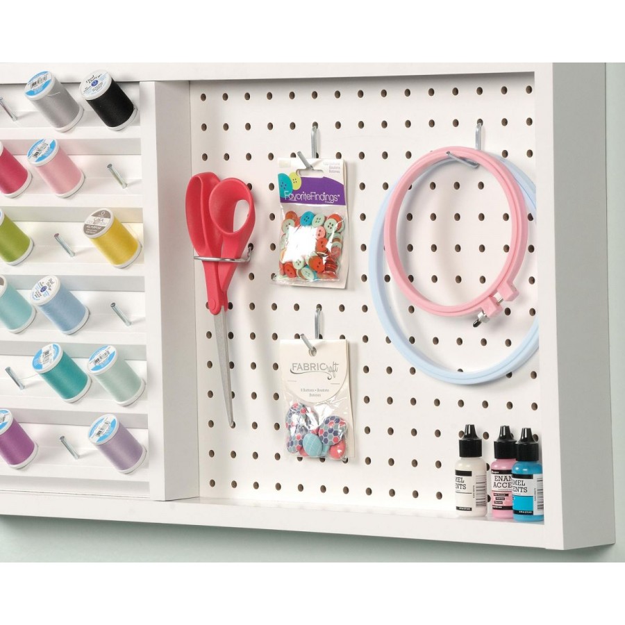 Craft Wall Mounted Peg Board With Thread Storage